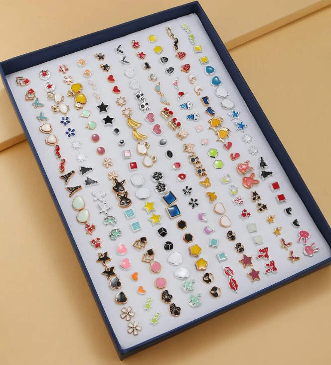 100 Pairs/Set Random Style Stud Earring (10 Sets)