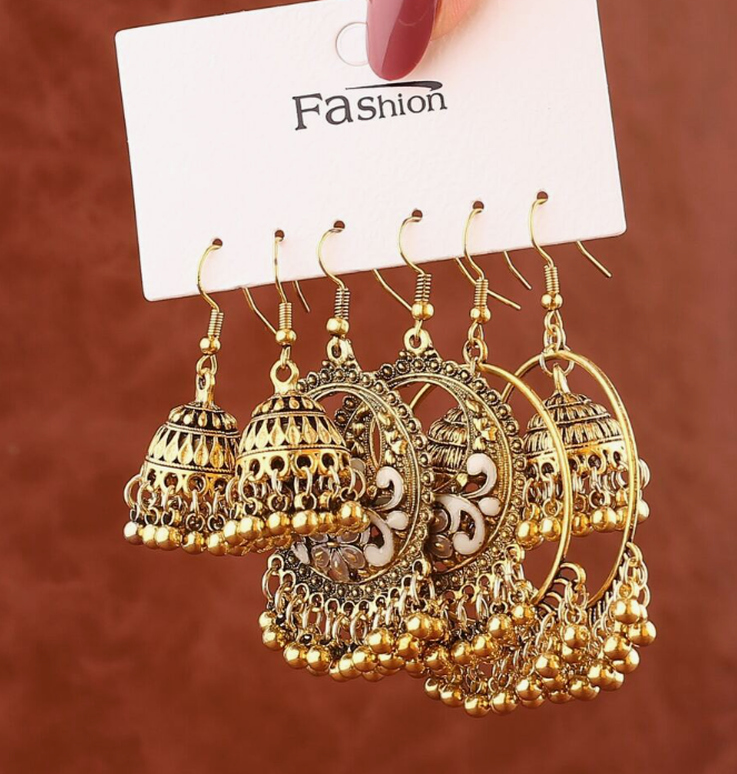 3 Pairs Bohemian Styled Drop Earring (10 Sets)