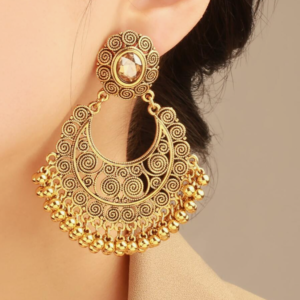 Solid Color Exaggerated Shaped Rhinestone Inlaid Pendant Earring (10 Sets)