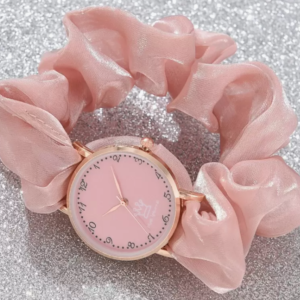 Ladies Watch Round Pointer Scrunchie Quartz Watch (10 Sets)