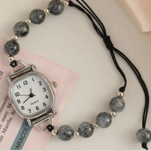Women's Beaded Woven Chain Quartz Watch (10 Sets)