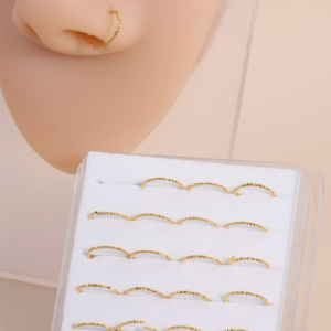 20pcs/set Textured Metal Nose Ring 8mm (10 Sets)