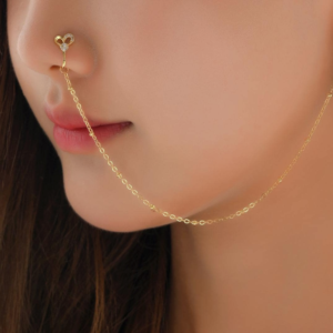 Heart Nose Chain & Ear Stud Set (10 Pieces)