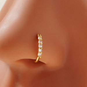 Personalized Simple Copper & Cubic Zirconia Luxury Nose Ring (10 Pieces/Color)