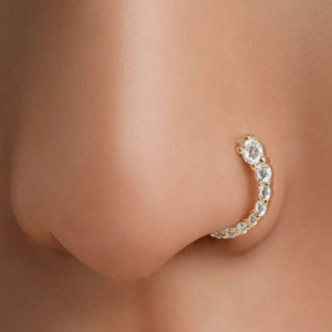 925 Sterling Silver Rhinestone Nose Ring (10 Pieces)