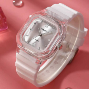 Women Casual Square Minimalist Silicone Strap Quartz Wrist Watch (10 Pieces/Color)