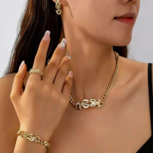 5pcs Elegant & Luxurious 18K Gold Jewelry Set (10 Sets)