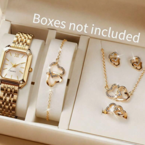 6pcs Women Quartz Watch Heart Jewelry Set (10 Sets)