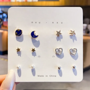 new geometric earring universe love 6pcs set (10 pieces)