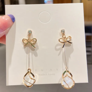 new geometric earring gold bowknot cat eye (10 pieces)