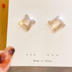 new geometric earring square gold (10 pieces)