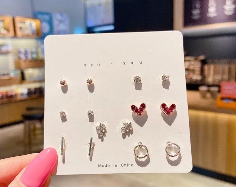 new geometric earring wine red love 7pcs (10 pieces) new geometric earring wine red love 7pcs (10 pieces)