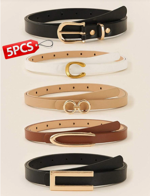 5pcs set minimalist solid color elegant belts (10 sets) 5pcs set minimalist solid color elegant belts (10 sets)